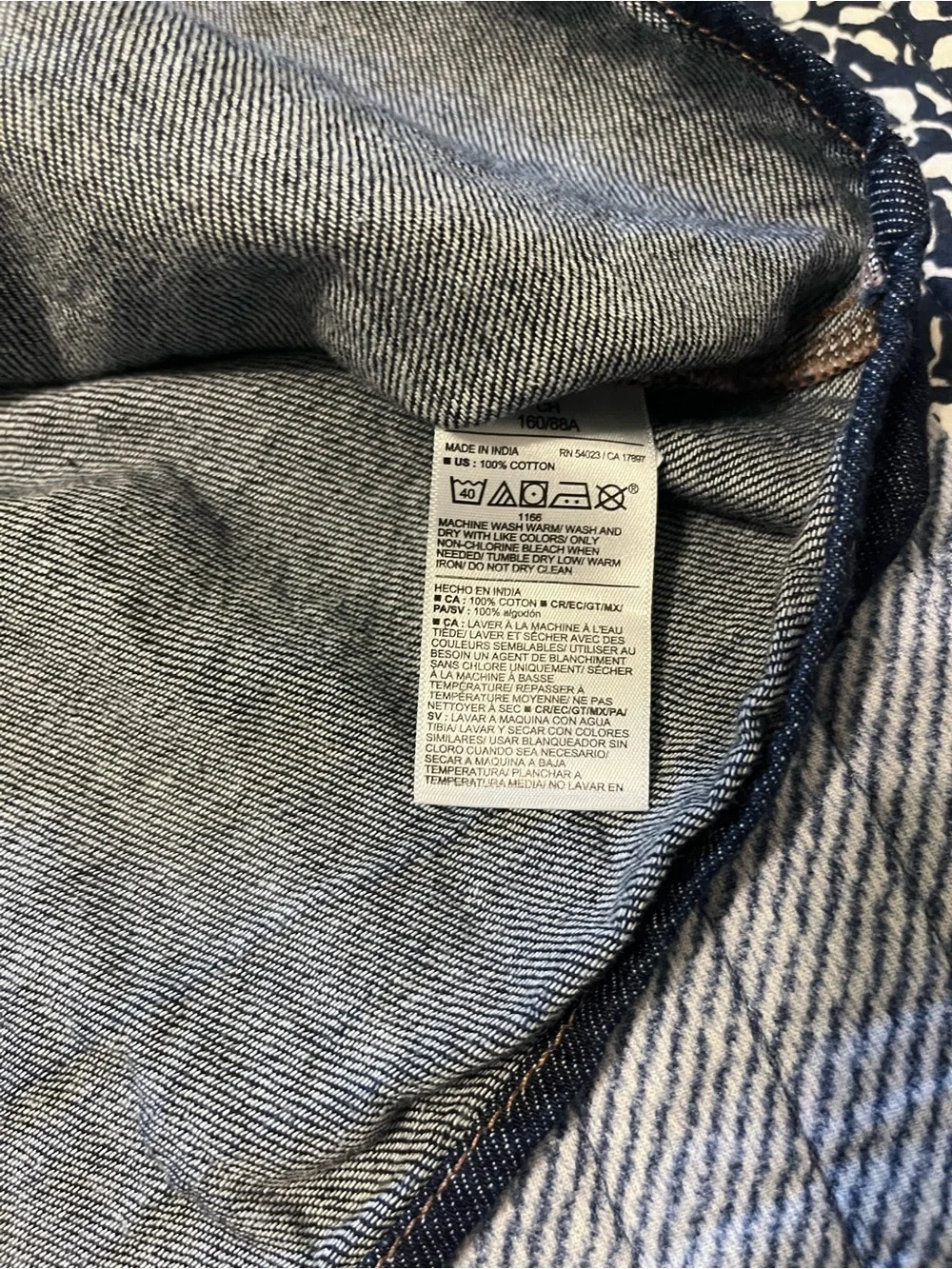 Old Navy Dark Blue Cropped Denim Button-Up Top with Puff Sleeves